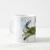 Blue Crab mit Chesapeake Bay Nautical Chart Kaffeetasse (Vorderseite Links)