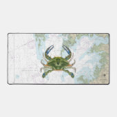 Blue Crab mit Chesapeake Bay Nautical Chart Schreibtischunterlage (Vorderseite)