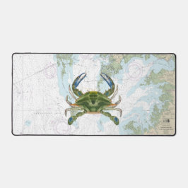 Blue Crab mit Chesapeake Bay Nautical Chart Schreibtischunterlage