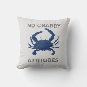 Blue Crab Nautical No Crabby Einstellungen Kissen