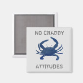 Blue Crab Nautical No Crabby Einstellungen Magnet (Vorderseite/Rückseite)