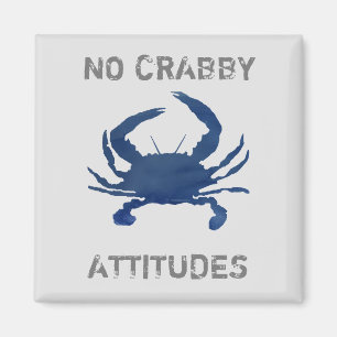 Blue Crab Nautical No Crabby Einstellungen Magnet