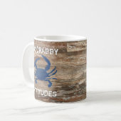 Blue Crab No Crabby Attitudes Coffee Tasse (Vorderseite Links)