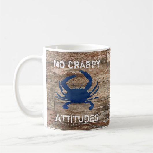 Blue Crab No Crabby Attitudes Coffee Tasse (Links)