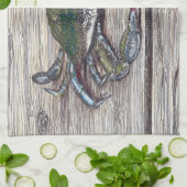 Blue Crab on Dock Kitchen Towel Handtuch (Gefaltet)