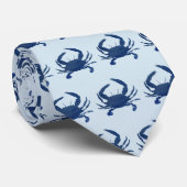 Blue Crab Painting Coastal Beach Pattern Krawatte (Gerollt)