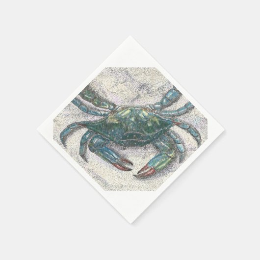 Blue Crab Paper Napkins Serviette (Ecke)