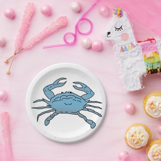 Blue Crab Paper Plate Pappteller (Party)