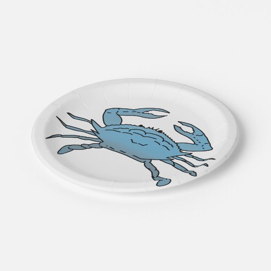 Blue Crab Paper Plate Pappteller (Schrägansicht)