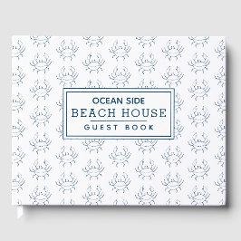 Blue Crab Pattern - Beach House Vermietung Gästebuch