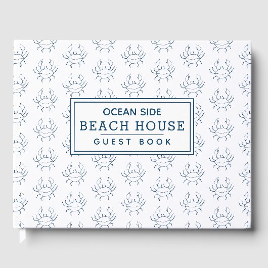 Blue Crab Pattern - Beach House Vermietung Gästebuch (Vorderseite)