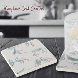 Blue Crab Pattern Beverage Stone Untersetzer