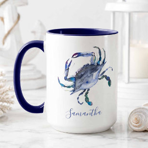 Blue Crab Personalisiert Beach Theme Coffee Tasse
