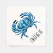 Blue Crab Personalisiert Serviette (Vorderseite)