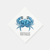 Blue Crab Personalisiert Serviette (Ecke)