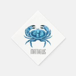 Blue Crab Personalisiert Serviette
