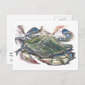 Blue Crab Postcard Postkarte (Vorne/Hinten)