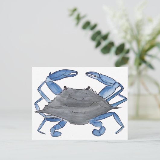Blue Crab Postcard Postkarte (Stehend Vorderseite)
