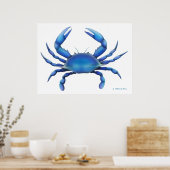 Blue Crab Print Poster (Küche)
