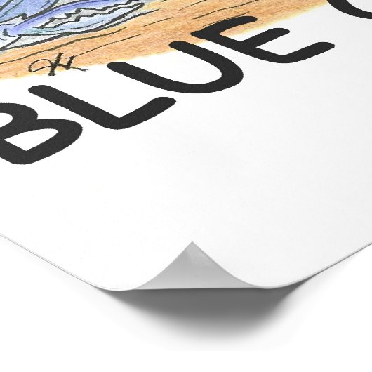 Blue Crab Print Poster (Ecke)