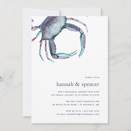 Blue Crab Probe Dinner Einladung (Vorderseite)