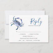 Blue Crab Reply RSVP Cards Karte (Vorderseite)