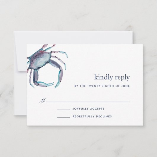 Blue Crab RSVP Card (Vorderseite)