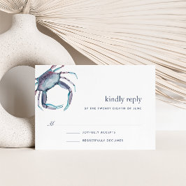 Blue Crab RSVP Card Karte