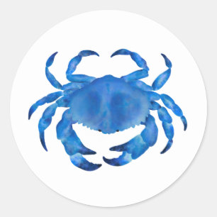 Blue Crab Runder Aufkleber