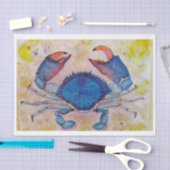 Blue Crab Salty Sidewalker Kunst, Dichtung und Mus Seidenpapier (Handwerk)
