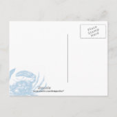 Blue Crab Save the Date Ankündigungspostkarte (Rückseite)