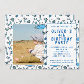 Blue Crab Sea Animals Muschel Junge Foto Geburtsta Einladung (Vorne/Hinten)