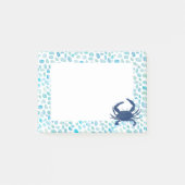Blue Crab Sea Glass Notes Post-it Klebezettel (Vorderseite)