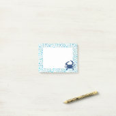Blue Crab Sea Glass Notes Post-it Klebezettel (Auf Schreibtisch)