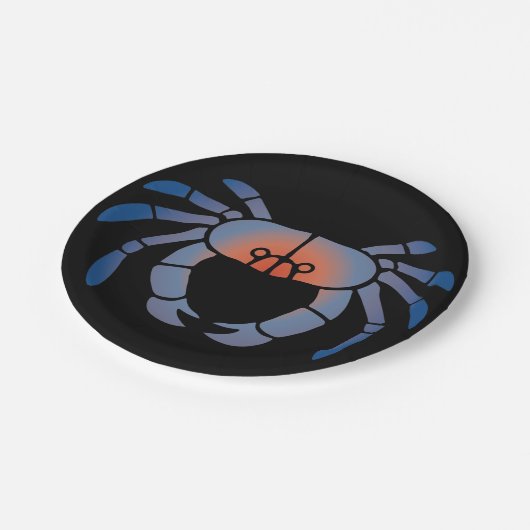 Blue Crab Seafood Fest Pappteller (Schrägansicht)