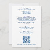 Blue Crab Shell Ocean Beach Wedding QR Code Einladung (Rückseite)
