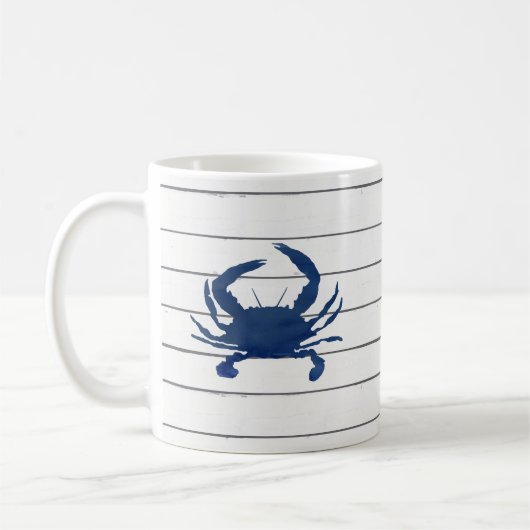 Blue Crab Shiplap Coastal Tasse (Links)