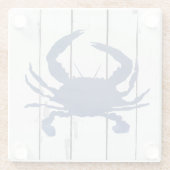 Blue Crab Shiplap Rustic Beach Decke Glass Unterse Glasuntersetzer (Rückseite)