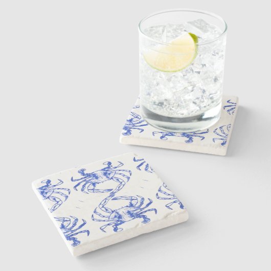 Blue Crab Stone Coaster Steinuntersetzer (Seitenansicht)