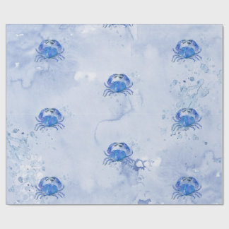 Blue Crab Watercolor Geschenkpapier