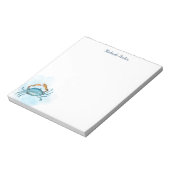 Blue Crab Watercolor Ocean Personalisiert Notizblock (Rotiert)
