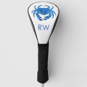 Blue Crab Watercolor Personalisiert Golf Headcover (Vorderseite)