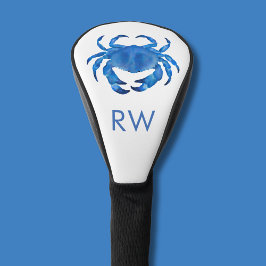 Blue Crab Watercolor Personalisiert Golf Headcover