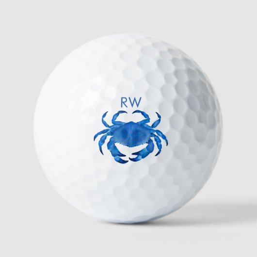 Blue Crab Watercolor Personalisiert Golfball (Vorderseite)