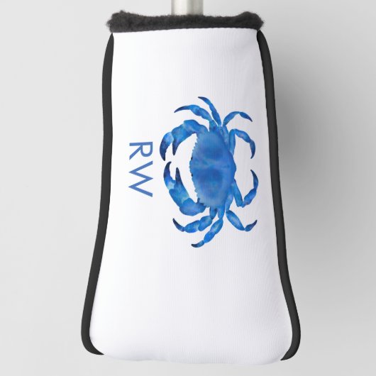 Blue Crab Watercolor Personalized Golf Headcover (Rotieren 90)