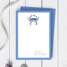 Blue Crab Wedding am Meer Danke Karten