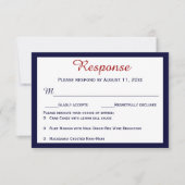 Blue Crab Wedding RSVP Cards der Nautic Navy (Vorderseite)