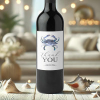 Blue Crab Wine Label Vielen Dank