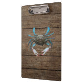 Blue Crab Wood Grain Clipboard Klemmbrett (Links)