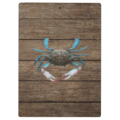 Blue Crab Wood Grain Clipboard Klemmbrett (Rückseite)